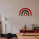 Axyaa Rainbow Geometric Pendant Lamp: Colorful Metal Light Fixture for Dining and Bedroom