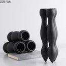 Axyaa Ceramic Vase Trio for Desk Decor Flowers Arrangement & Room Aesthetics
