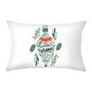 Axyaa Snowman Alphabet Print Pillowcase - Festive Rectangular Cushion Cover