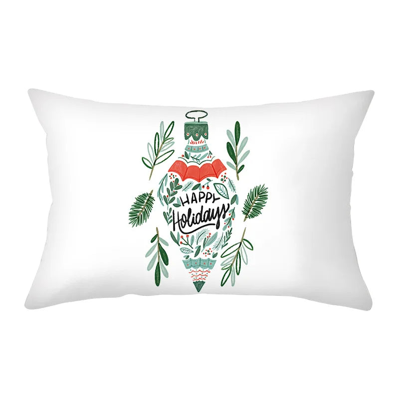 Axyaa Snowman Alphabet Print Pillowcase - Festive Rectangular Cushion Cover