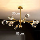 Axyaa Nordic Copper Crystal Chandelier - Luxury LED Pendant Lights