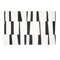 Axyaa Plush Black White Lines Carpet: Modern Luxury Room Decor Rug