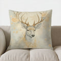 Axyaa Deer & Roses Floral Digital Print Pillow Cover for Sofa, Bed, Car