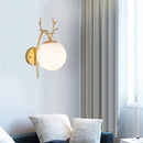 Axyaa Nordic Iron Glass Ball Wall Lamp for Home Decor in Gold