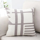 Axyaa Embroidered Burlap Square Pillow Cover 45x45cm White Gray Black Home Decor