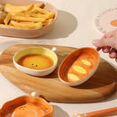 Axyaa Ceramic Bread Seasoning Dish - Underglaze Color, Cute & Good-looking Plate