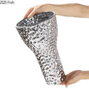 Axyaa Gold Ceramic Vase Hammer Pattern Room Aesthetic Decor