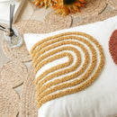 Axyaa Burnt Orange Gematric Tufted Half Circle Cushion Cover for Home Decor