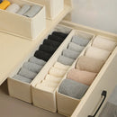 Axyaa Cotton Linen Sock Box, Underwear Organizer, Foldable Storage Basket for Drawers