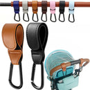 Axyaa PU Leather Stroller Hook - 360 Degree Rotatable Pram Organizer