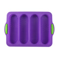 Axyaa 4-Grid Silicone French Bread Baking Mold - Nonstick Baguette Tray
