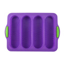 Axyaa 4-Grid Silicone French Bread Baking Mold - Nonstick Baguette Tray