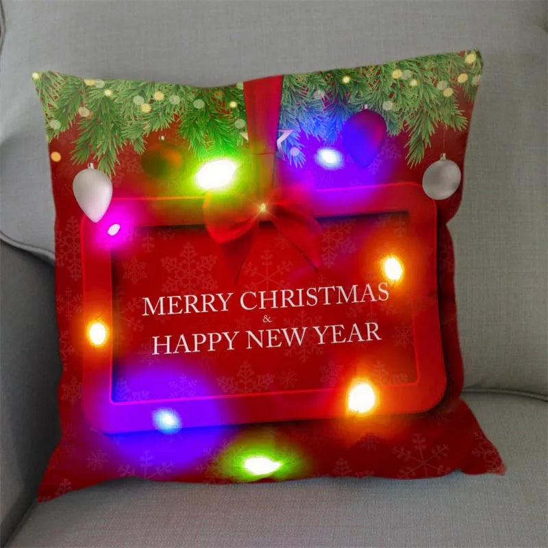 Axyaa Santa Claus LED Light Pillowcase 45X45cm