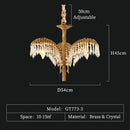 Axyaa Brass Crystal Chandelier for Villa Hall Hotel French Living Room