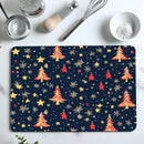 Christmas Tree Snow Stars Drying Mat - Non-Slip Absorbent Kitchen Placemat by Axyaa