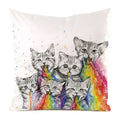 Colorful Cute Cats Pillow Case Set by Axyaa - Home Decor 40x40 45x45