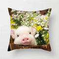 Axyaa Dog Pig Pattern Polyester Throw Pillow Cover Home Decor Pillowcases 45 x 45cm