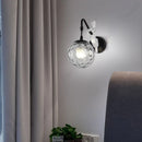 Axyaa Wrought Iron Glass Wall Lamp | LED Bedroom Living Room Lighting