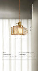 Axyaa Vintage Brass Glass Pendant Lamp for Bedroom and Dining Room