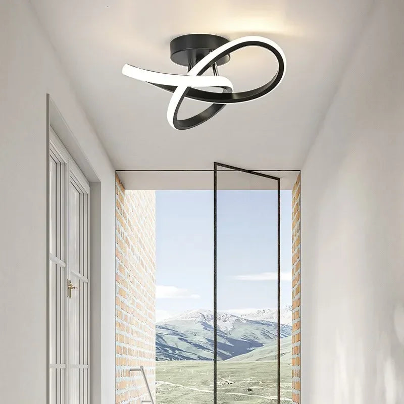 Axyaa Trefoil LED Ceiling Light: Dimmable Acrylic, Black White Gold Luminaire
