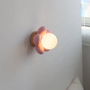Axyaa Nordic Flower Shape LED Wall Sconce in White Resin Glass - Modern Bedroom Stair Light