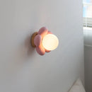 Axyaa Nordic LED Flower Wall Sconce, White Resin Glass Ball Kids Bedroom Stair Light