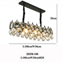 Axyaa Black Iron Crystal LED Chandelier: Modern Round Ceiling Light for Living Room
