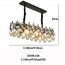 Axyaa Black Iron Crystal Round Chandelier Modern Living Room Hotel Lobby Pendant Light
