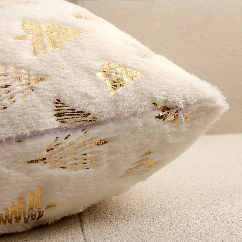 Axyaa Beige Christmas Tree Cushion Cover 45x45cm Home Decor Pillowcase