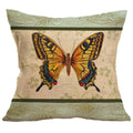 Axyaa Butterfly Pattern Linen Cushion Sleeve for Home Living Room Bedroom Sofa Car