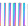 Axyaa Stainless Steel Reusable Straw Set - 20pcs High Quality Metal Straws