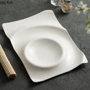 Axyaa Irregular Hill Ceramic Plate Set - Elegant Tableware for Desserts and Salads