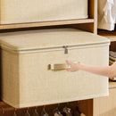 Storage Box with Lid by Axyaa: Foldable Organizer Bag for Closet Quilts & Clothes