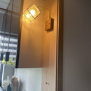 Axyaa Cube Glass LED Wall Lights - Walnut Wood Finish