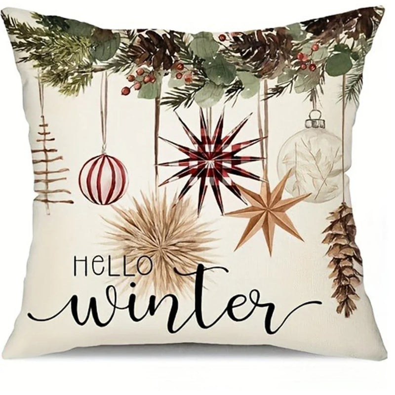 Merry Christmas Pillowcase by Axyaa for Home Living Room Sofa Decor
