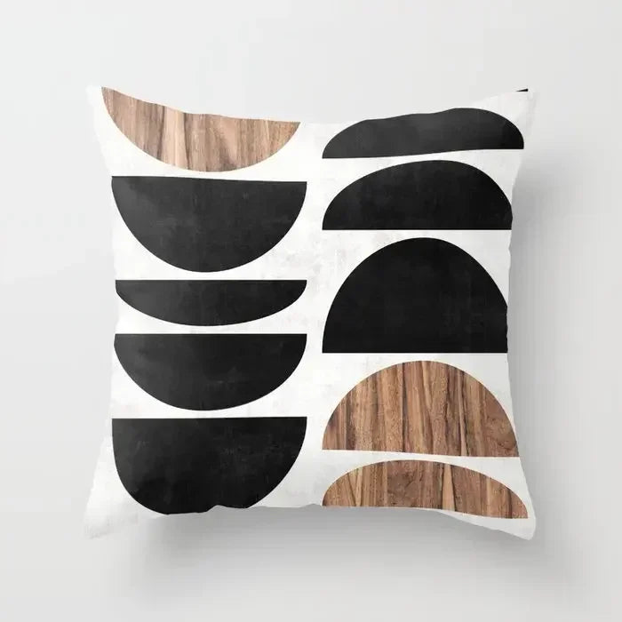 Axyaa Wood Texture Marble Pillowcases - Geometric Cushions Case for Home Decor