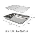 Axyaa Stainless Steel Bakeware Set Kitchen Utensils Storage Tray Cooling Rack