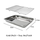 Axyaa Stainless Steel Bakeware Set Kitchen Utensils Storage Tray Cooling Rack