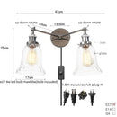 Axyaa Vintage Industrial Wall Light with Pull Chain Switch