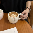 Axyaa Korean Style Ceramic Coffee Mug with Floral Heart Print