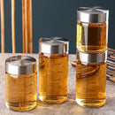 Axyaa Glass Storage Cups - Portable Seal, Thick High Borosilicate, Scale, Sealed Jar