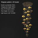 Axyaa Nordic Copper Lotus Chandelier LED Ceiling Lamp for Modern Luxury Home Decor