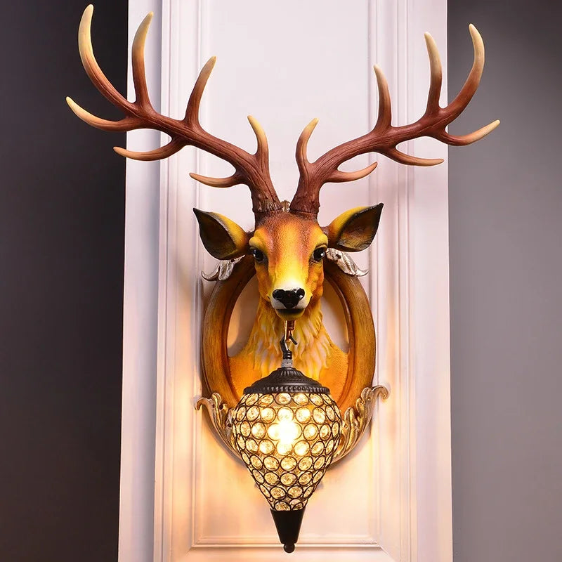 Luxury LED Deer Head Wall Sconce by Axya - Modern Living Room Bedroom Lamp