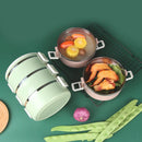 Axyaa Stainless Steel Thermal Bento Lunch Box with Leakproof Lids