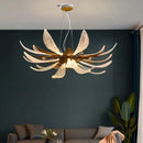 Axyaa Glass Chandelier for Living Dining Room Villa Kitchen Table Indoor Lighting