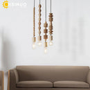 Axyaa Wooden Beads Geometric Pendant Light with Adjustable Hanging String