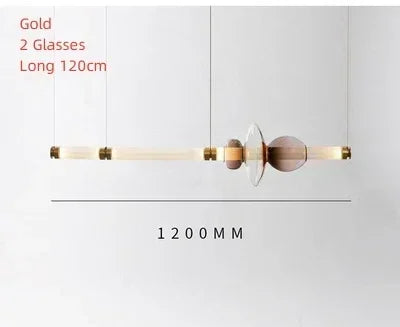 Axyaa Nordic Stained Glass LED Chandelier for Dining Kitchen Island