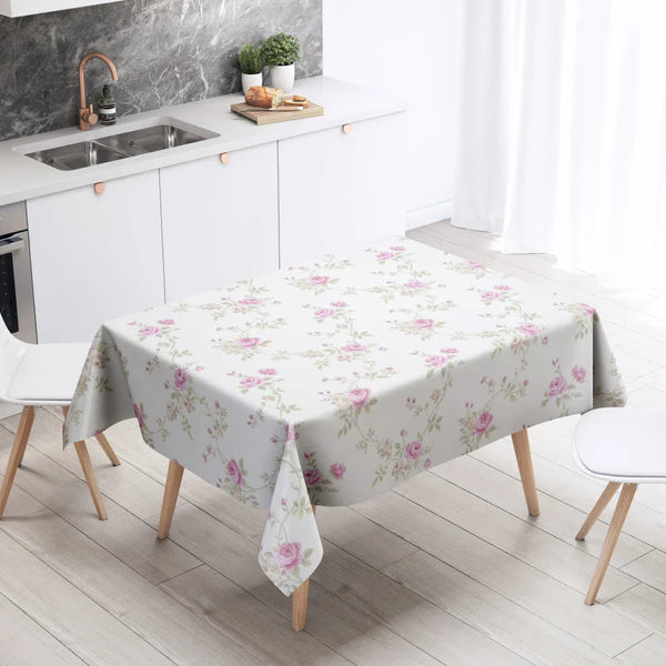 Axyaa Floral Tablecloth: Anti-Stain Waterproof Home Decoration for Kitchen, Fireplace, Countertop