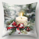 Axyaa Snowy Christmas Birds & Bow Pillow Cover for Sofa, Bedroom, Car - Home Decor
