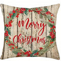 Axyaa Christmas Wreath & Truck Joy Throw Pillow Cover for Sofa, Bedroom, Car
